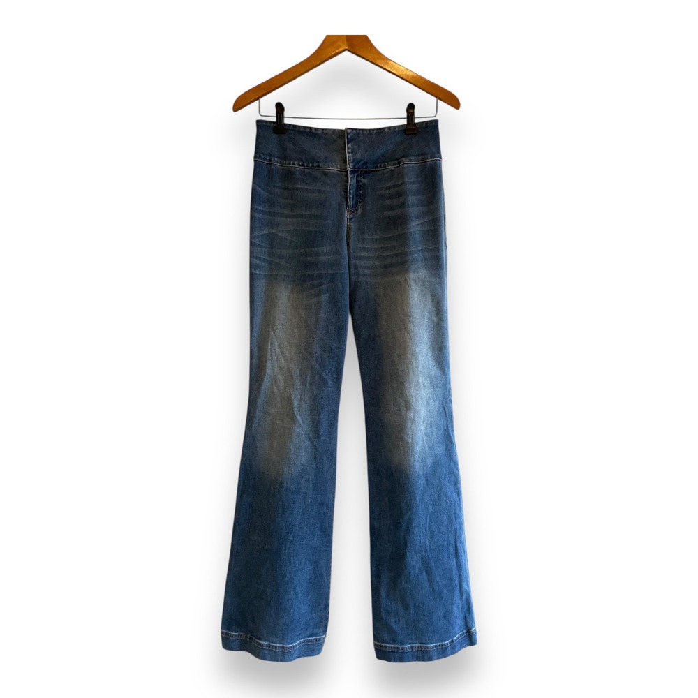 Alice + Olivia High Waisted Flare Retro Jeans Blue‎ Best Intentions Size 29